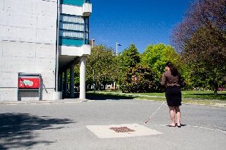 Person crossing T-Section using the SoundPost.